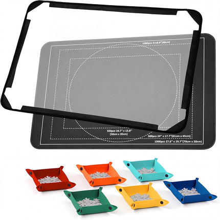 1000pcs Tilting Puzzle Board With 2-in-1 Designed Stand Cover Felt Mat 6 Trays