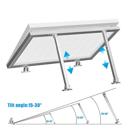 2Pcs Solar Panel Tilt Mount Brackets RV Flat Surface Mounting Set Adjustable