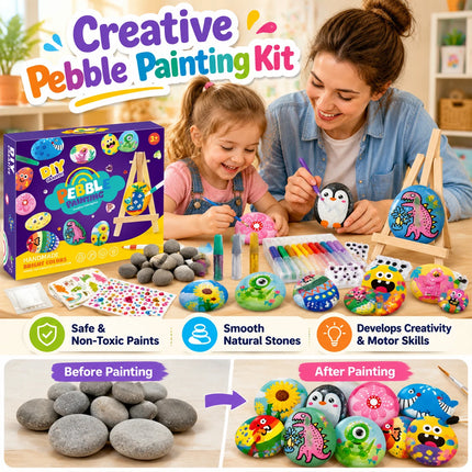 Rock Painting Kit DIY Arts Crafts Supplies Party Gift Set
