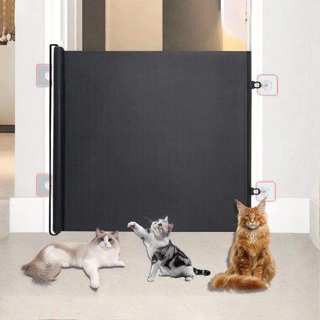 Retractable Dog Pet Mesh Stairs Gate Pets Barrier For Dog Cat  Fence