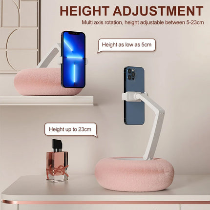 Fuzzy Bowl Phone Holder, Tablet Pillow Stand, Adjustable Phone Holder for Beds