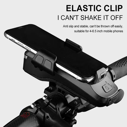 LED 4 In 1 Horn LED Bike Headlight Lamp Horn Power USB Rechargeable 3 Mode