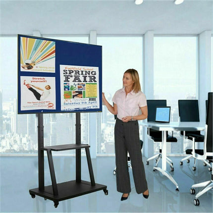 Mobile Rolling TV Floor Stand Mount, Universal Flat Panel Bracket for 32-100 Inch TVs