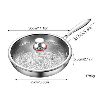 Frying Pan Scratch-Resistant Non Stick Cookware Titanium Hammered Induction