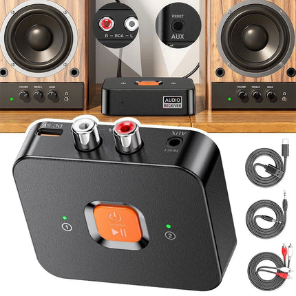 Bluetooth 6.0 Receiver Adapter for Speakers 3.5mm Jack RCA Wireless Audio Stream