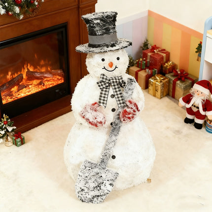 120cm Solar Powered Christmas Decoration Lights Snowman Metal Frame LED Light