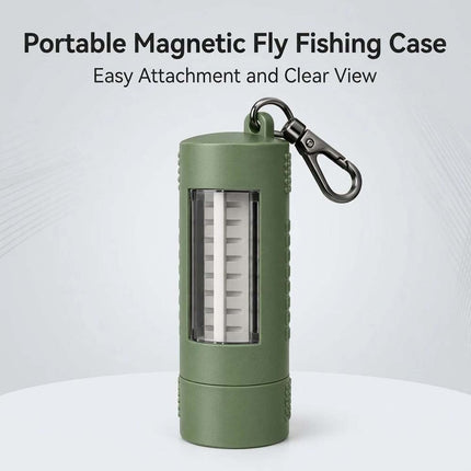 Wearable Clip-On Fly Fishing Box with Swivel Clip & See-Through Window