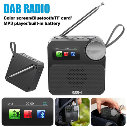 Portable Digital DAB+FM Radio & Bluetooth 5.3 Broadcasting Player Rechargeable