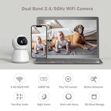 1080P WiFi IP Security Camera Wireless Indoor CCTV System Home  Pet Monitor