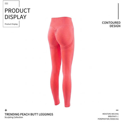 Women High Waist Yoga Pants Pocket Sports Leggings Sport Fitness Trousers Strech Red