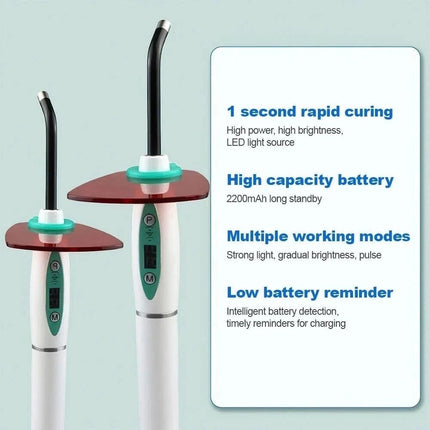 Rechargeable UV Dental Wireless Cordless LED Curing Light Lamp Machine 2200mAh