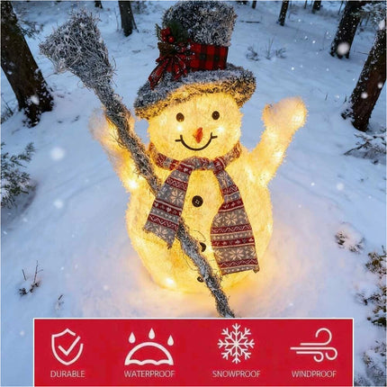65cm Solar Powered Christmas Decoration Lights Snowman Metal Frame LED Light