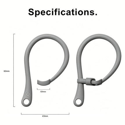 2 Pairs Grey Ear Hooks Anti Lost Secure AirPods 2 2nd 3rd Pro Generation Holder Loops - Image 10