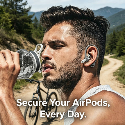 2 Pairs Grey Ear Hooks Anti Lost Secure AirPods 2 2nd 3rd Pro Generation Holder Loops - Image 6