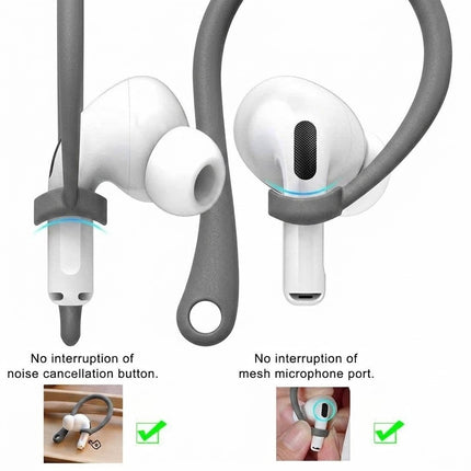 2 Pairs Grey Ear Hooks Anti Lost Secure AirPods 2 2nd 3rd Pro Generation Holder Loops - Image 7