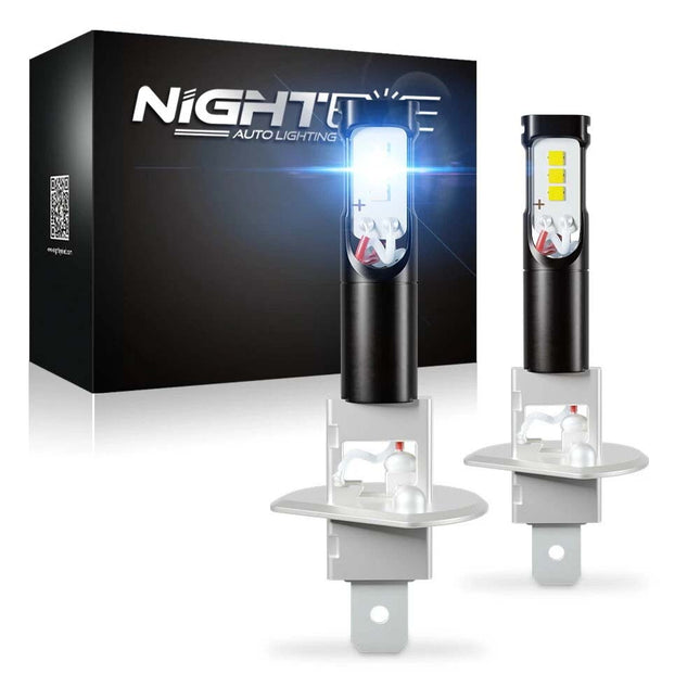 2 x LED Fog Light Bulbs Car H1 LED Fog Light Globes 80W 6000K White Lamp Xenon White Bulbs DRL - Image 1