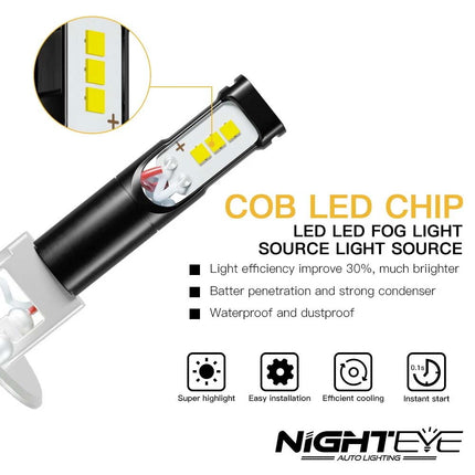 2 x LED Fog Light Bulbs Car H1 LED Fog Light Globes 80W 6000K White Lamp Xenon White Bulbs DRL - Image 10