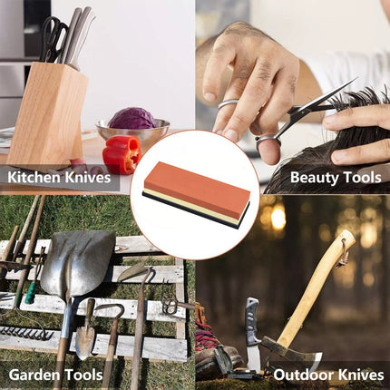 Dual Whetstone Cutter Sharpening Stone Grinding Knife Waterstone Kitchen Wet