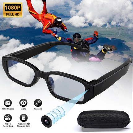 1080P HD Glasses Wearable Camera Outdoor Sports Cam Eye Glasses w/ 32G Card