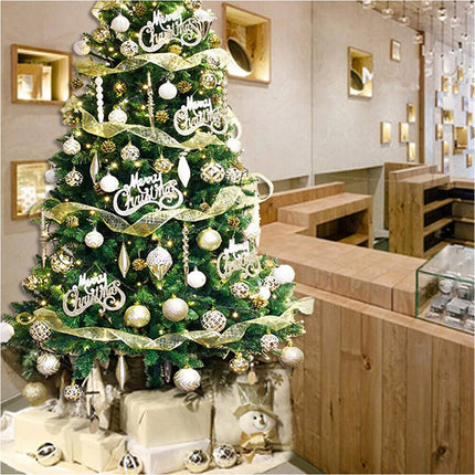 30PCS Christmas Balls Ornaments 60MM Gold&White Painted Hanging Ornaments