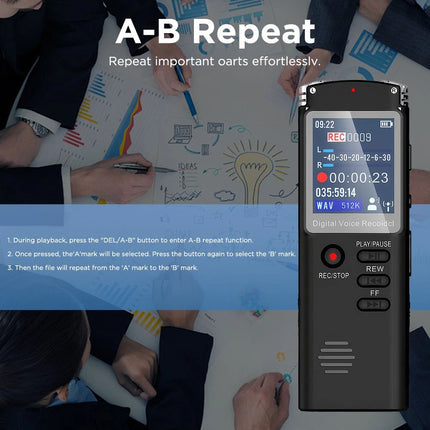 Digital Voice Recorder Dictaphone Audio MP3 Player Sound Voice Recording Device