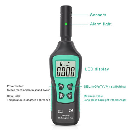 Electromagnetic Field-Tester Digital Reader EMF Meter Radiation-Detector AU