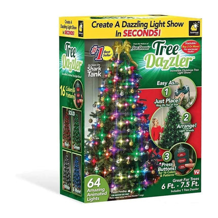 Christmas Tree Light Garland 64 LED Bulbs Tree Dazzler Lamp Christmas Decoration