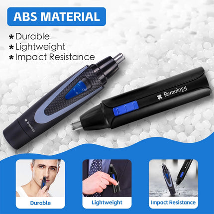 Remover Nose Hair 2in1 Clipper Trimmer Electric Men Shaver Hair Removal Grooming (1x Trimmer+4pcs AA)