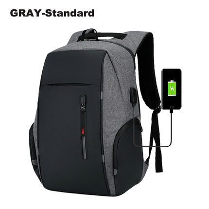 Anti-theft Laptop Backpack USB Charging Waterproof Travel Shoulder School Bags Black