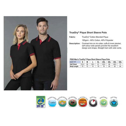 Polo Shirts Mens Top Contrast Short Sleeve Cotton Blend Sports Team Breathable Black-Red