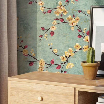 2x 10m Green Self Adhesive Floral Wallpaper Living Bed Room Home Wall Sticker