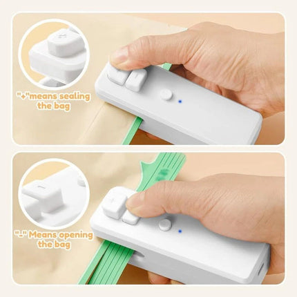 2 in 1 Heat Sealer with Cutter USB Rechargeable Sealing Machine for Plastic Bags