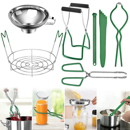 7Pcs Canning Supplies Starter Kit Canning Tools Stainless Steel Canning Rack  (Green 7-piece set)