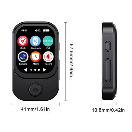 MP3 Player Touch Screen Bluetooth Music Speaker FM Radio Voice Recording W/ Cam