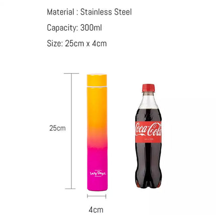 Slimline Double Walled Drink Bottle Stainless Steel Sport BPA Free
