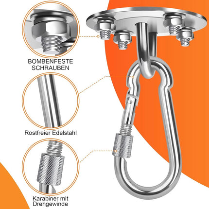 2Pcs Heavy Duty Stainless Hammock Hanging Hook Kit Swing Chair Bracket Hardware