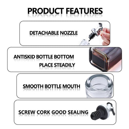 2PCS Olive Oil Vinegar Pourer Dispenser Glass Bottle Kitchen Tools Cooking 500ml