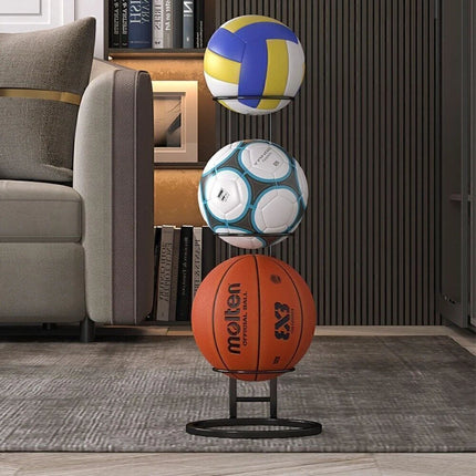 3 Tier Basketball Stand Ball Organizer Storage Rack Basketball Equipment Holder