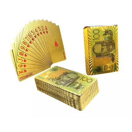 Gold Silver Plated Playing Cards $100 Poker 54 Deck Casino Waterproof