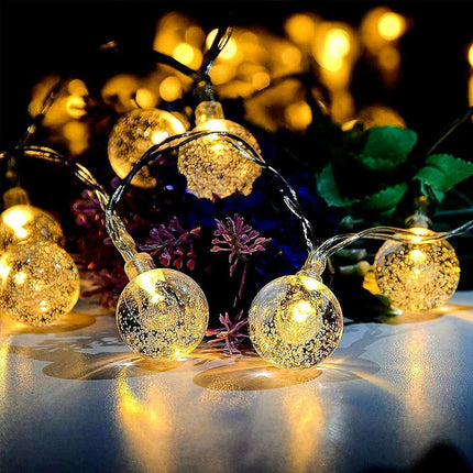 Solar Globe String LED Lights Bulb Waterproof Fairy Outdoor Festoon Garden Decor