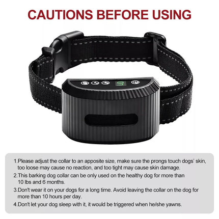 Auto Anti Bark Dog Collar Rechargeable Stop Barking Non-Shock Humane Waterproof
