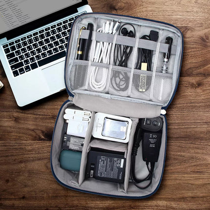 Water-Proof Electronic Accessories USB Travel Case Storage Charger Cable Organizer Bag Navy Cable Bag