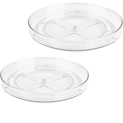 Round Rotating Storage Trays 2PCS Kitchen Pantry Turntable Rack for Cosmetics