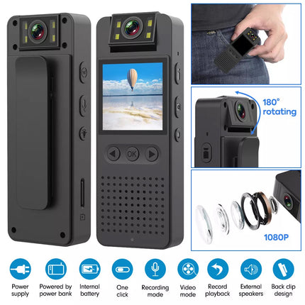 1080P Mini Body Camera WiFi Video Recorder Wearable Police Body cam Night Vision