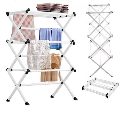 Clothes Rack Towel Hanger Airer Drying Horse Laundry Foldable Free Stand Plastic