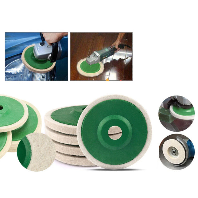10pcs 125MM Round Wool Buffing Pad Polishing Wheel Felt Buffer Disc