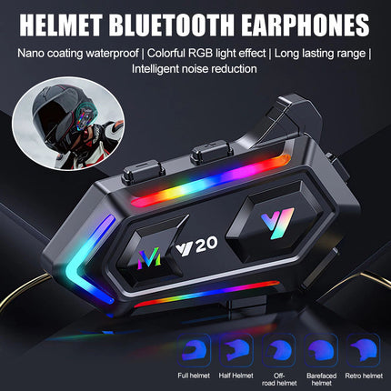 Motorcycle Helmet Headset Wireless Bluetooth5.3 Headphone Speaker Hands-Free