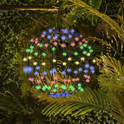25*25 Colored Lights Christmas Foldable Metal Hanging Sphere Lights Outdoor Display Ball Lights