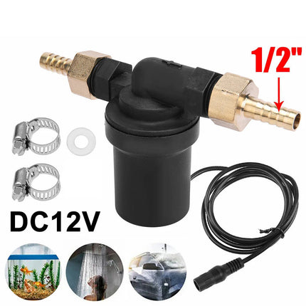 12V Cold Hot Water Pump Solar Circulation Brushless Motor 1/2" Couplers 800L/H