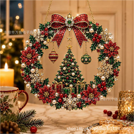 Unfinished Christmas Diamond Painting Kit Xmas Ornament Kit Window Decor